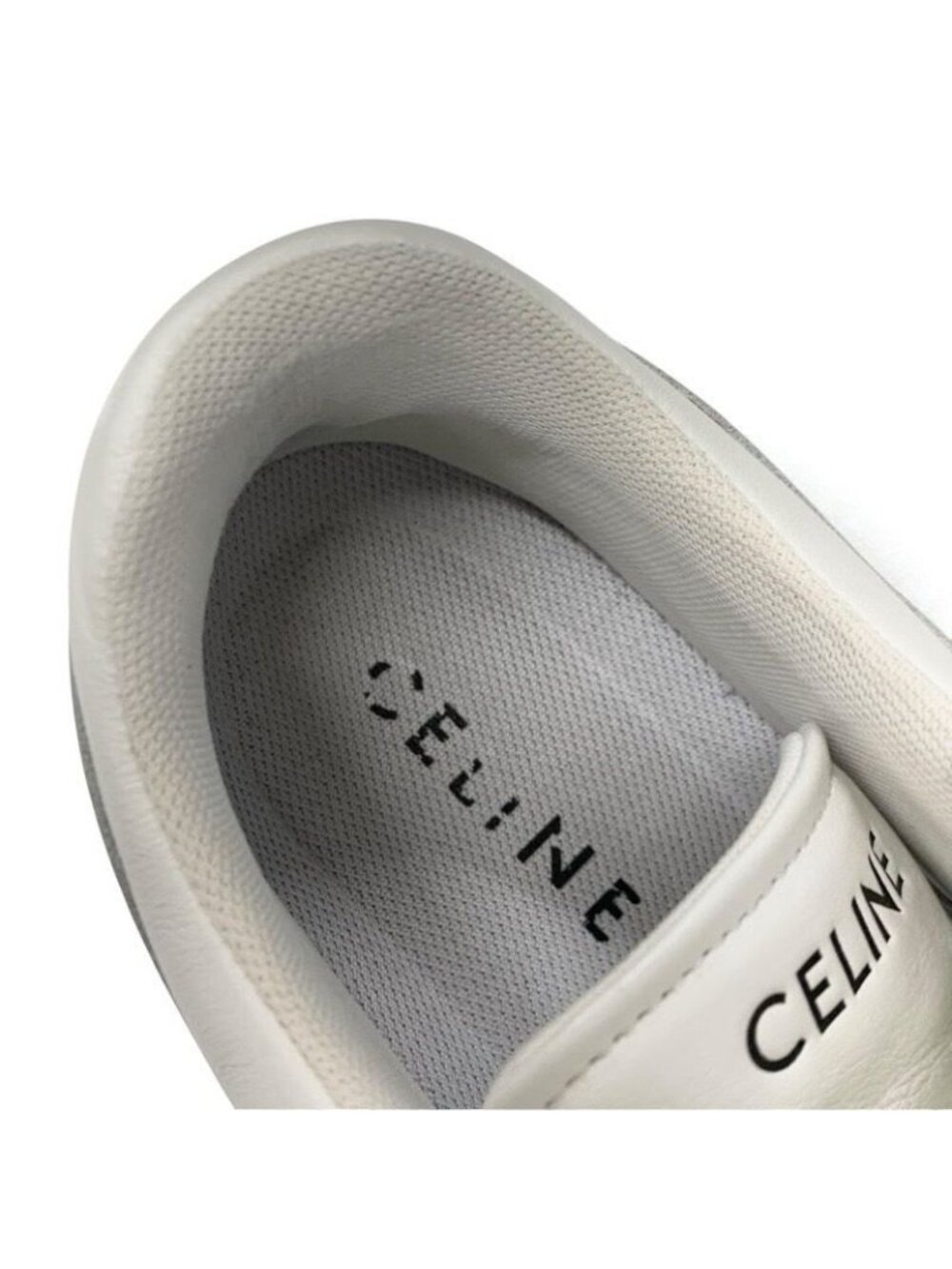 Celine Sneakers Shoes Leather White Blue Logo - Picture 8 of 11